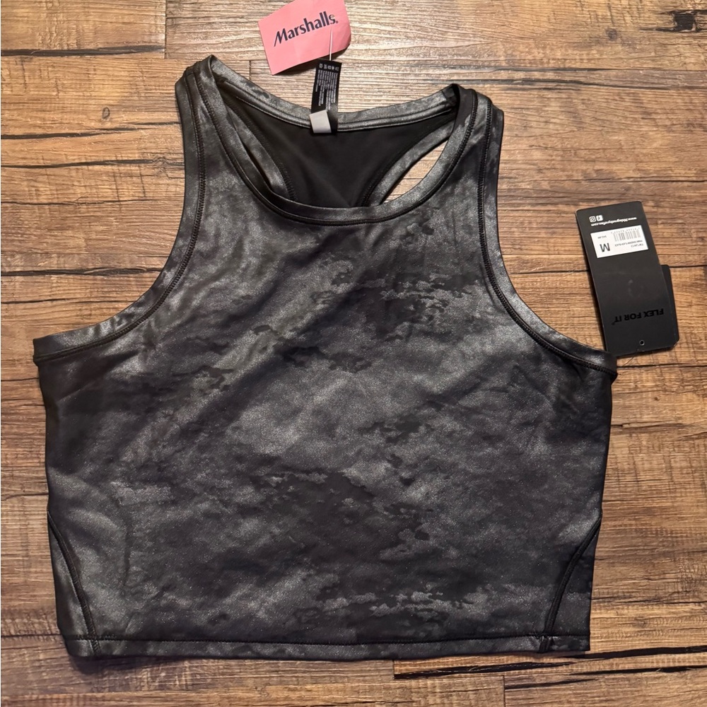 Reflex Shimmering Black Racerback Tank